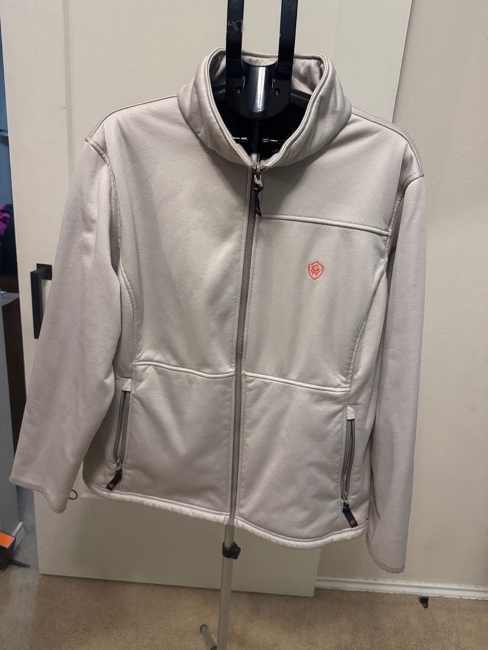Game Winner Light Gray Utility Jacket with Zip Pockets and Subtle Emblem 2XL